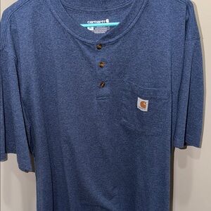 Carhartt Men's Casual Blue Button t-shirt